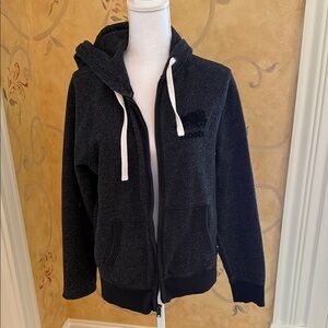 Black Zip-Up Hoodie with Logo